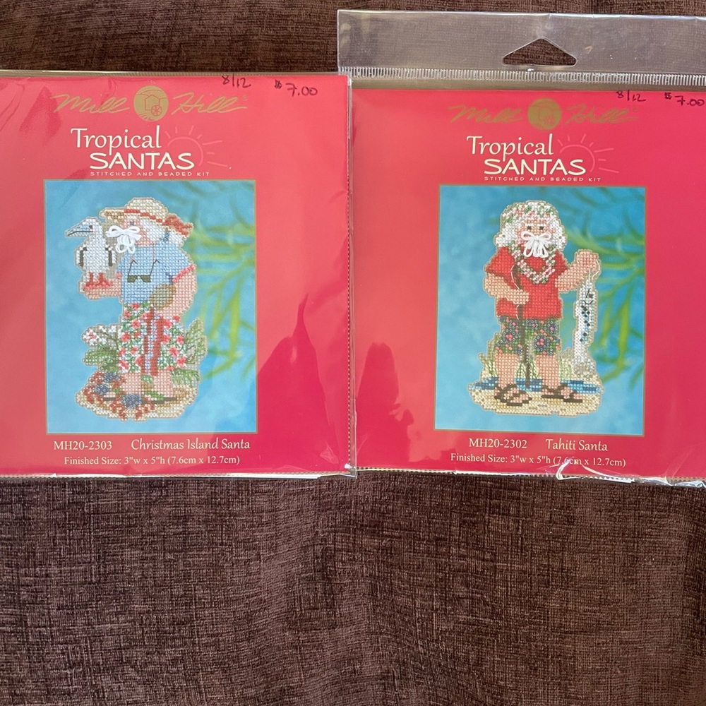2 Mill Hill 2012 Tropical Santas Cross Stitch Kit Santa New Tahiti Island